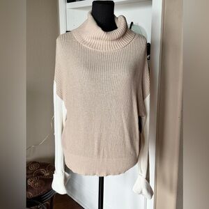 Splendid Cowl Neck‎ Colorblock Boxy Sweater